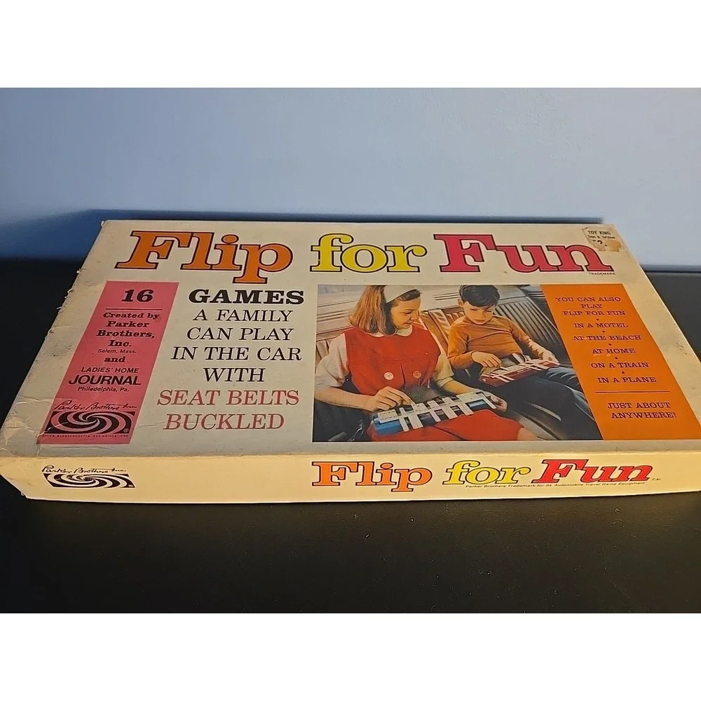 Vintage Parker Brothers Flip For Fun Game 1966 Complete In Box Original‎ Crayons